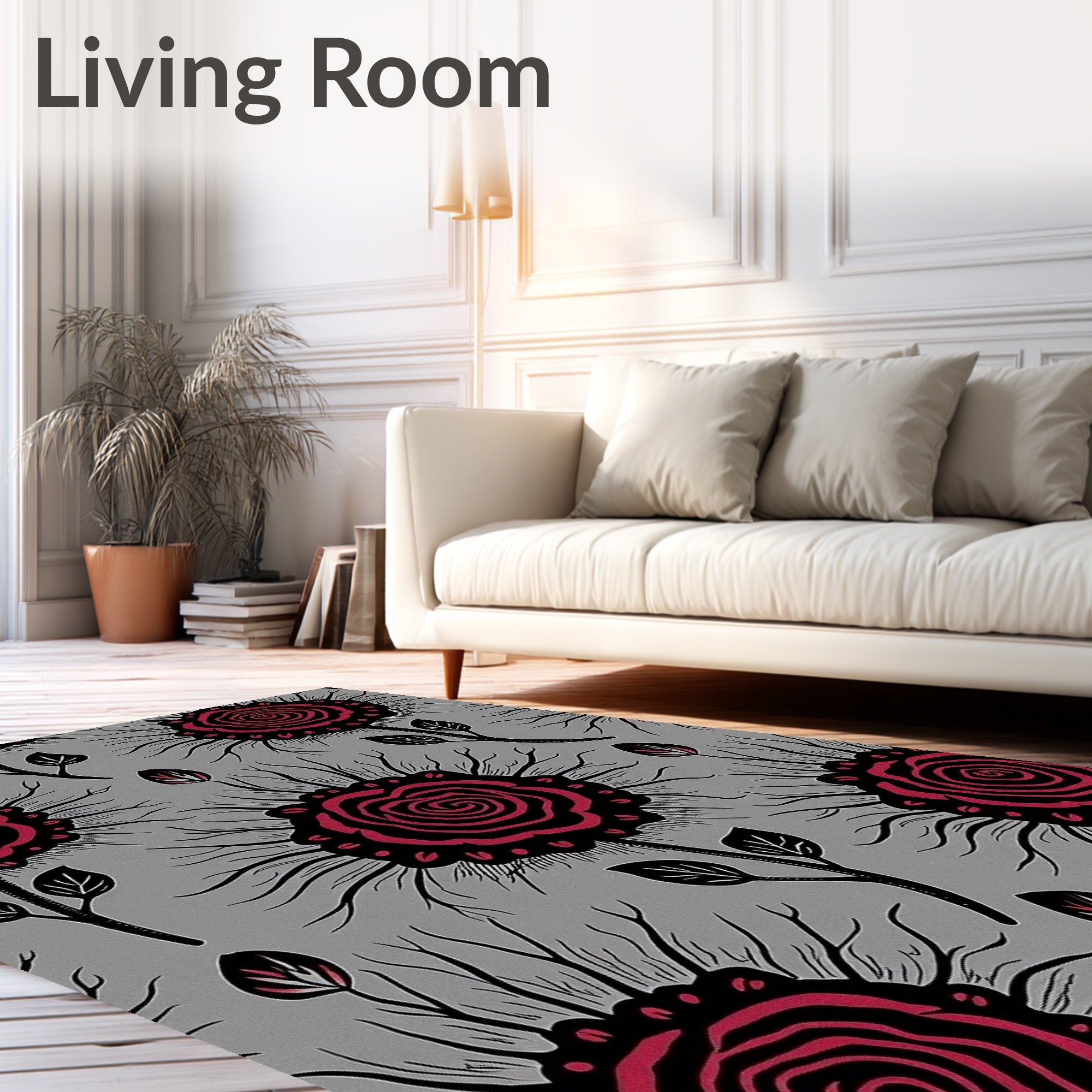 Gothic Rose Bloom Tapestry with Dark Floral Arrangements(Gray) - ODIKA