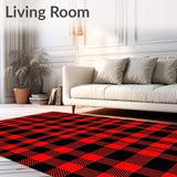 Rustic Highland Plaid Featuring Dynamic Interlaced Stripes(Red)