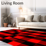 Xmas Gingham Print Seasonal Checkerboard Holiday Accent(Red)