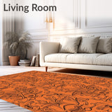Harvest Vine Scrollwork with Stylized Maple Motifs and Ornate Baroque Flourish(Orange)
