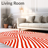 Sunset Stripe with Crisp Accents and Modern Chevron Bands(Red)
