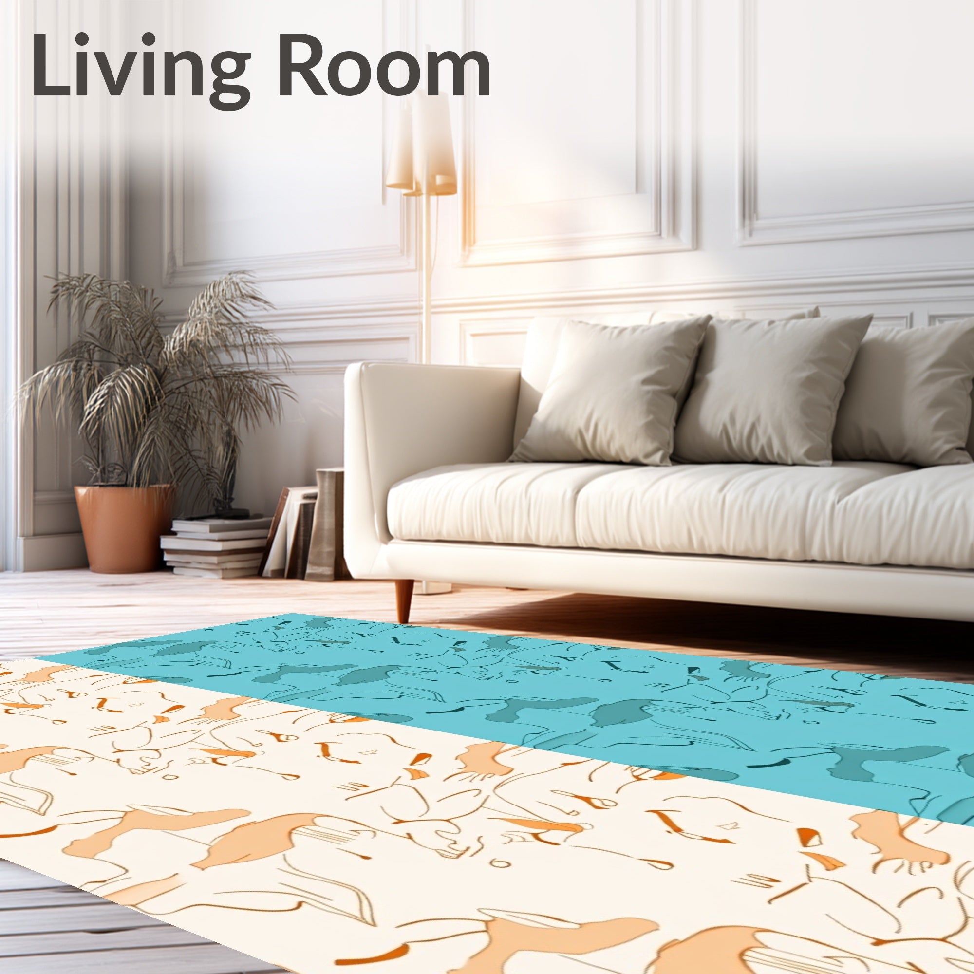 Celestial Horizon Abstract Waterfall Cascade Symphony (Beige) - ODIKA