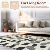 Ultra Soft Area Rug, Non Slip, Stain Resistant, Washable Area Rugs for Living Room, Bedroom, Modern Abstract Living Room Rug(Beige)