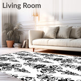 Ornate Floral Damask Baroque Sophisticated Symmetrical (Black)