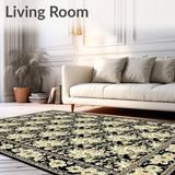 Stylish Black Showcasing Artistic Floral Motifs in Beige(Black)