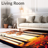 Dreamy Woodland Path Under Glowing Sky(Orange)