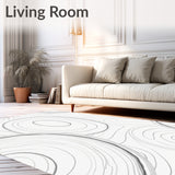 Echoes of Marble Interlocking Abstract Swirl Artistic Style (White)