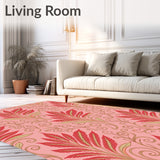 Art Nouveau Floral Cascade with Whimsical Leaf Swirls(Pink)