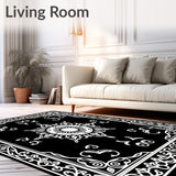 Baroque Scrollwork Medallion with Vintage Filigree Flourishes(Black)