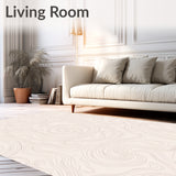 Elegant Swirl Abstract Decorative Flat Stylish Accent (Ivory)