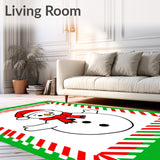 Winter Wonderland Snowman Design with Cane Border Accent(Green)