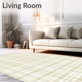 Ivory Beige Gingham Style Area(Beige)