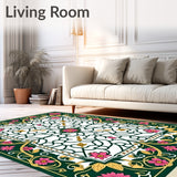 Retro Garden Trellis with Ornate Interlocking Floral Arrangements(White)