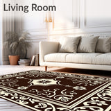 Retro Floral Lattice with Faded Motif Highlights(Brown)