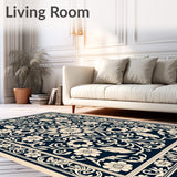 Timeless Garden Mosaic With Delicate Craftsmanship (Navy Blue)