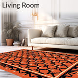 Lattice with Chevron and Zigzag Accents(Orange)