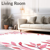 Abstract Watercolor Botanical Print with Flowing Leaf(Pink)