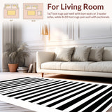Elegant Black And White Striped Perfect For Stylish Entryways(Gray)