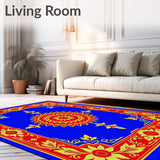 Traditional Medallion Holiday Pathway with Symmetrical Flourishes(Blue)