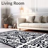 Classic Checkerboard Revival with Vintage Lattice Accent Motif (Black)