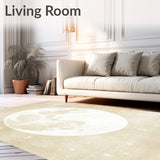 Nightfall Taupe Half Moon with White Celestial Art(Beige)