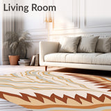 Abstract Ripple With Feathered Accent Motifs(Beige)