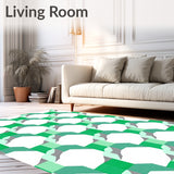 Artistic Interlocking Squares Minimalist Accent Flat(White)
