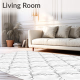 Velvet Lattice Decorative Elegant Footpath(White)