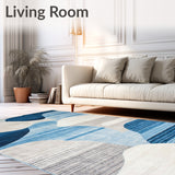 Boho Style Runner Hand Woven Design Area Blue Beige Tones(Blue)