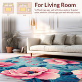 Ultra Soft Area Rug, Non Slip, Stain Resistant, Washable Area Rugs for Living Room, Bedroom, Vintage Pink Non-Slip Living Room Rug(Pink)