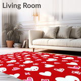 Kawaii Burst Design Floor with Cute Character Motifs (Red)