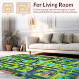 Ultra Soft Area Rug, Non Slip, Stain Resistant, Washable Area Rugs for Living Room, Bedroom, Multi Color Educational Playmat for Kids(Green)