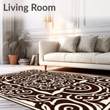 Elegant Swirling Medallion Classic Wave(Brown)