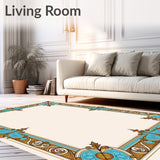 Vintage Lace Medallion with Subtle Baroque Flourishes(Blue)