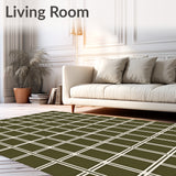 Contemporary Flannel Inspired Grid with Contrasting Lines(Brown)