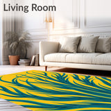 Abstract Feather Plume Cascade in Flowing Wave Formation(Yellow)