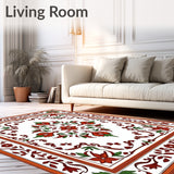Autumn Harvest Floral Medallion Tapestry(Red)