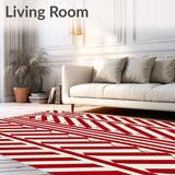 Bold Interlocking Chevron Stripes With Subtle Embellishments(Red)
