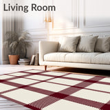 Vintage Plaid Entrance with Rustic Cabin Style Checkered Motifs(Beige)