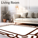 Modern Interlocking Border with Abstract Motif and Accents (Brown)