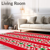 Festive Argyle with Interlocking Starbursts and Vintage Checkered Bands(Red)