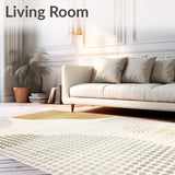 Elegant Beige and White with Contemporary Geometric Spotted Surface Design(Beige)