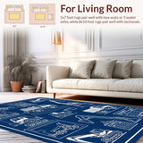 Construction Vehicle Blueprint Style Decorative with Technical Drawings(Blue)