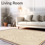 Luxurious Wavy Interlocking Motif Elegant Textured Decorative (Beige)