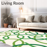 Abstract Interlocking Ribbon Swirl with Flowing Forms(Green)