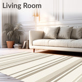 Contemporary Striped Runner – Stylish Beige Floor Covering(Beige)
