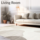 Ivory Serenity Area Gentle Abstract Flowing Shapes(Beige)