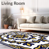 Burst Symmetrical Ornate Floral Motif Design (Yellow)