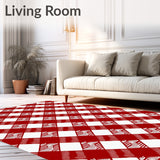 Jolly Farmhouse Tartan Entryway Decoration(Red)