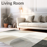 Chic Abstract Area Low Pile Non Slip Indoor(Beige)